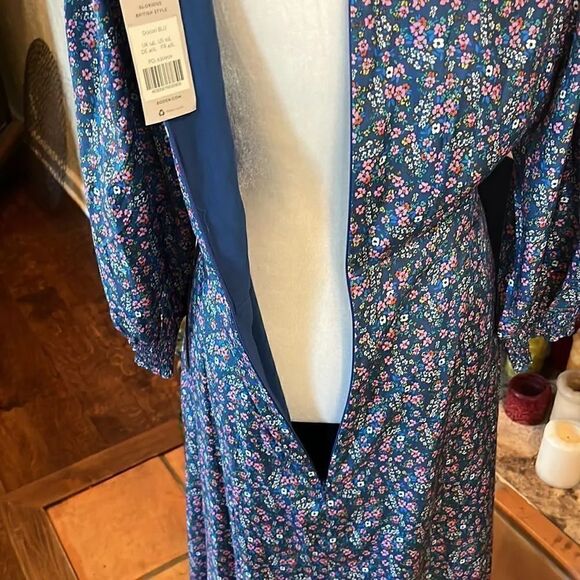 Boden Iris Midi Dress Galaxy Blue, Pretty Floral, 10L! - Picture 8 of 12